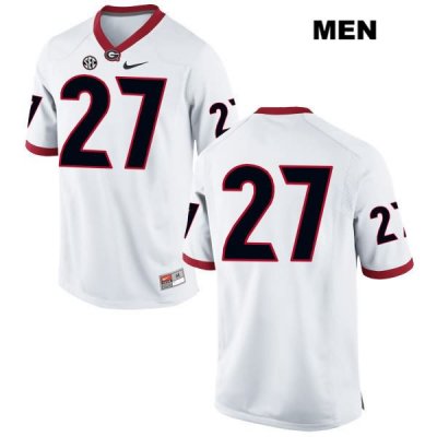 Men's Georgia Bulldogs NCAA #27 Nick Chubb Nike Stitched White Authentic No Name College Football Jersey ZAQ8354NM